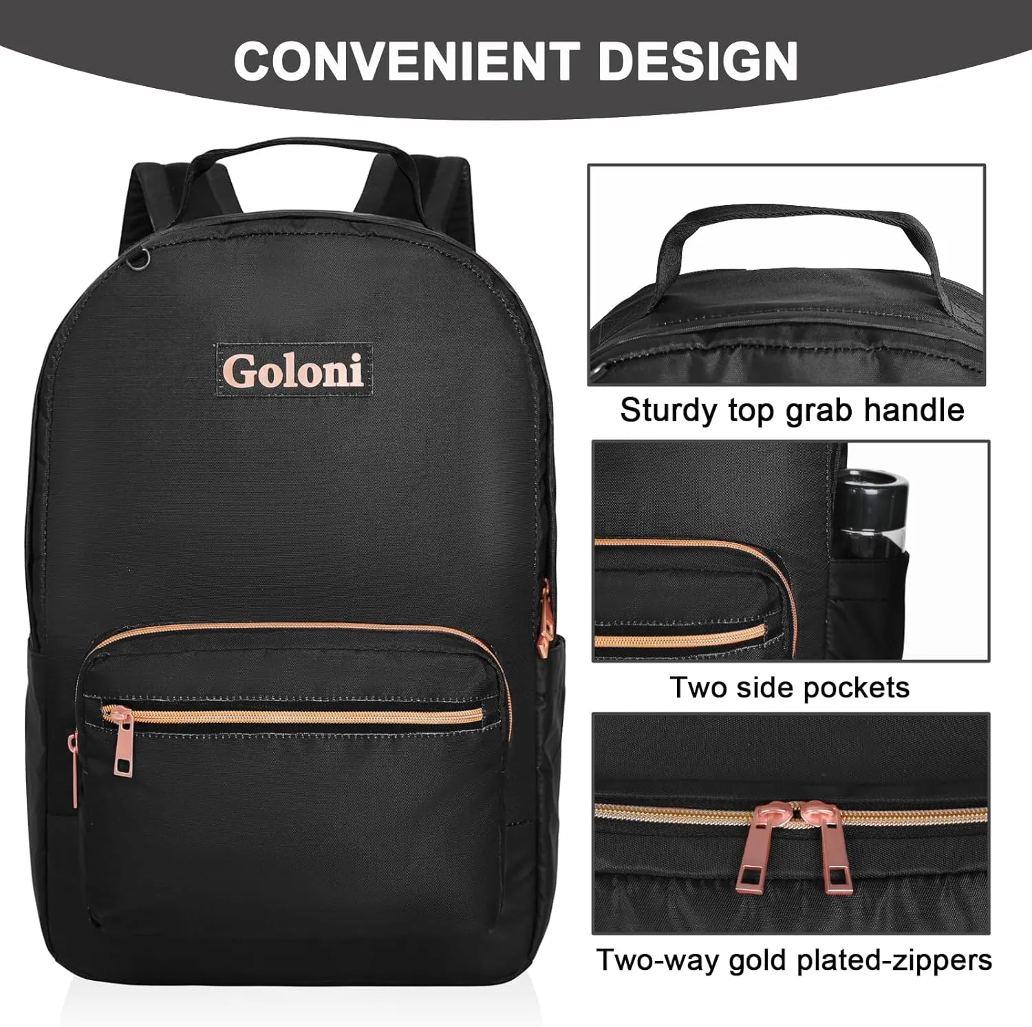 Goloni 15.6 Inch Laptop Backpack School bag for Women Girl Work Bag, Cute Womens Travel Backpack Purse, Waterproof Backpacks Nurse Stylish Travel Bags Casual Daypacks for College, Business