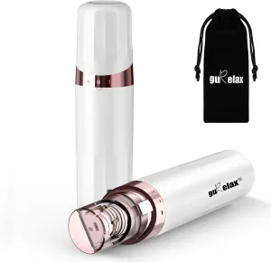 Hair Removal Epilator for Women, Facial Epilator Hair Remover, Plucker for Face, Lip, LED Light Epilation System, 18 Carat Gold Plated Head, All Ages and Skin Types,with Brush, Pouch