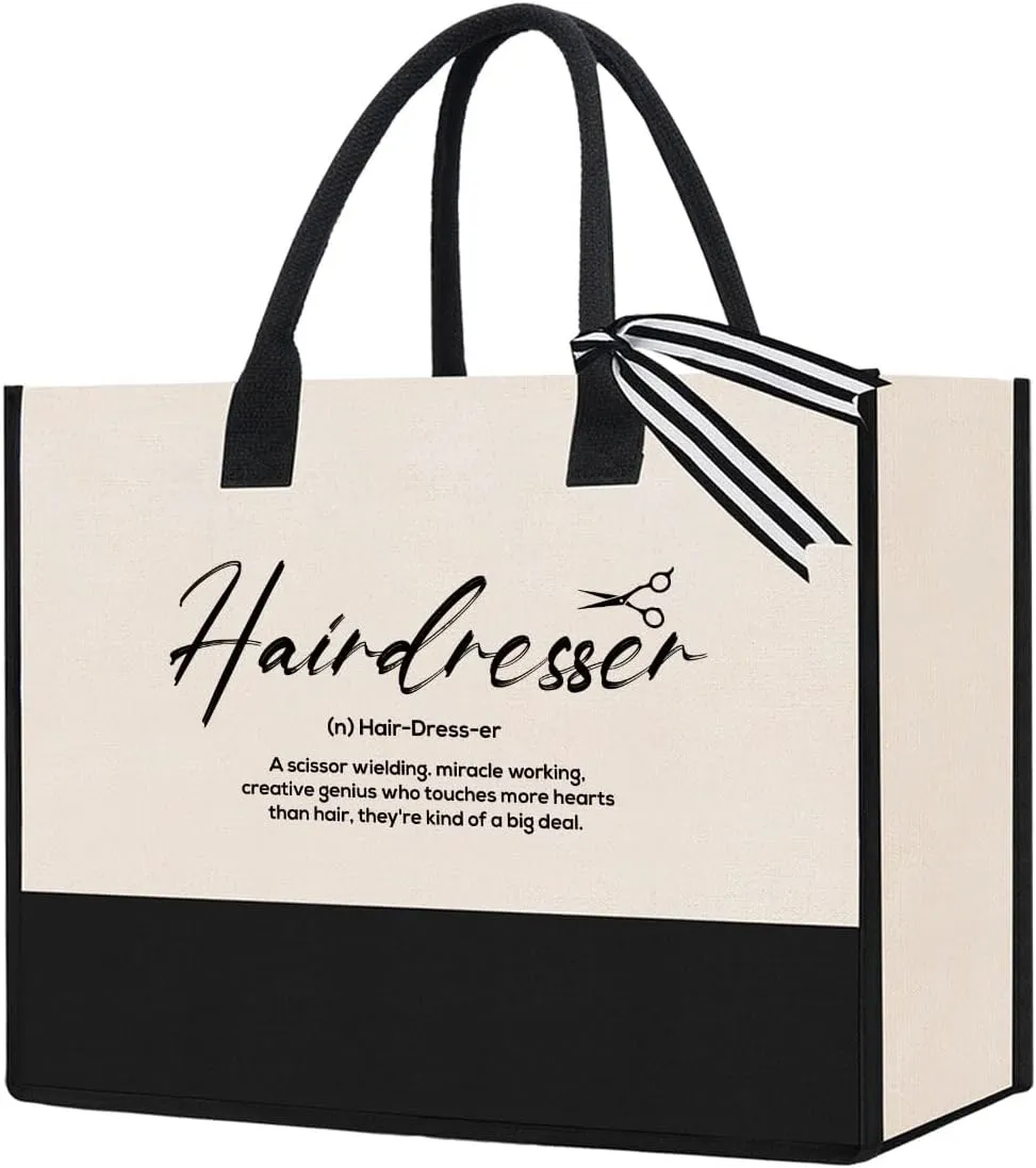 Hairdresser Gifts for Women Hair Stylist Gifts, Gifts for Hairdressers Hair Stylist Bag Barber Gifts for Beautician Cosmetologist Hair Dresser Graduation Retirement Christmas Gifts Canvas Tote Bag