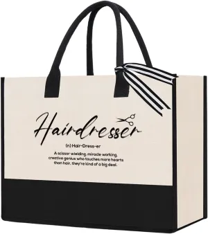Hairdresser Gifts for Women Hair Stylist Gifts, Gifts for Hairdressers Hair Stylist Bag Barber Gifts for Beautician Cosmetologist Hair Dresser Graduation Retirement Christmas Gifts Canvas Tote Bag