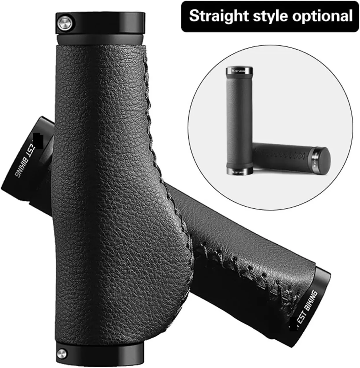 Handles Grips Handlebar Grips Cozy Soft Leather Bicycle Alloy Bilateral Lock Handle Anti-Skid BMX Bike Accessories