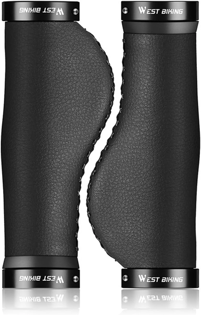 Handles Grips Handlebar Grips Cozy Soft Leather Bicycle Alloy Bilateral Lock Handle Anti-Skid BMX Bike Accessories