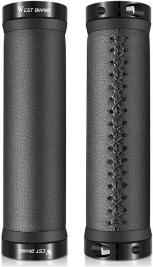 Handles Grips Handlebar Grips Cozy Soft Leather Bicycle Alloy Bilateral Lock Handle Anti-Skid BMX Bike Accessories