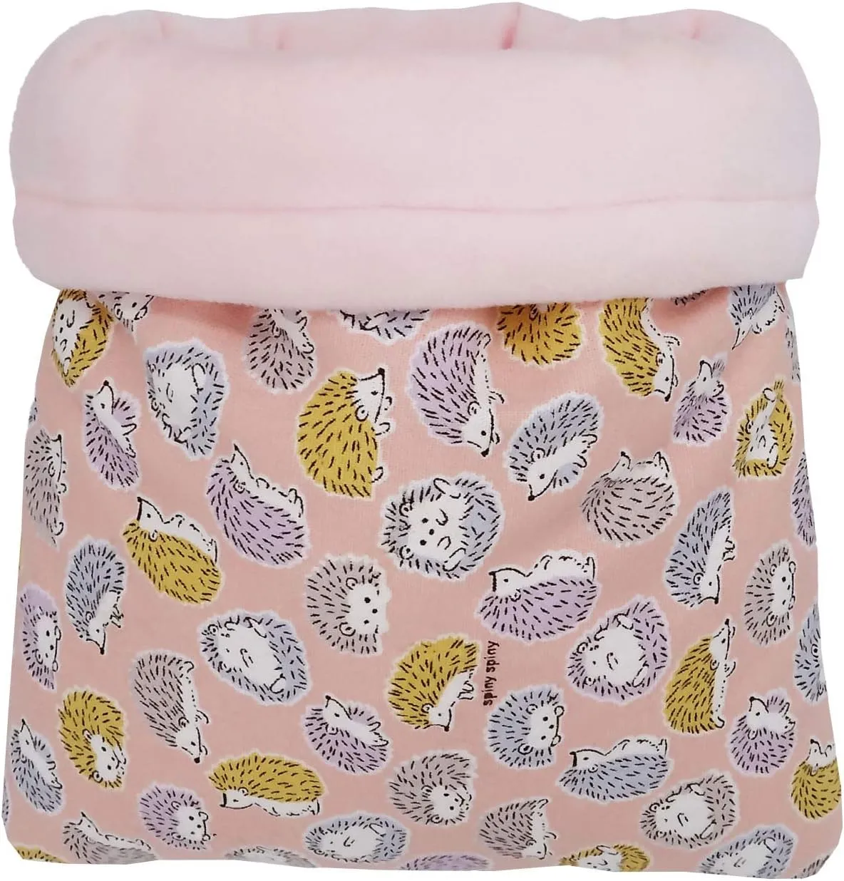 Handmade Baby Small Size Cuddle Sack Sleeping Bag Pouch Hideout Hedgehog Baby Guinea Pig Baby Hamster Rat Ferret Baby New Born Small Animal Bed (Pink Cotton Hedgehog)
