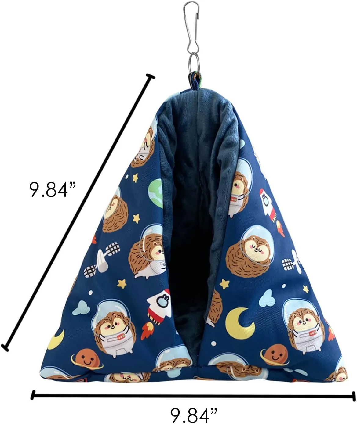 Handmade Cuddle Sack Sleeping Bag Pouch for Hedgehog Hamster Rat Sugar Glider Small Animal Hanging Cage Cave Bed (Blue)