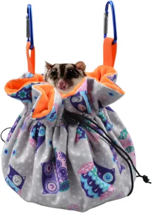 Hanging Sugar Glider Snuggle Sleeping Pouch with Drawstring Design for Pet Glider Small Animals Cage Sleep Bag