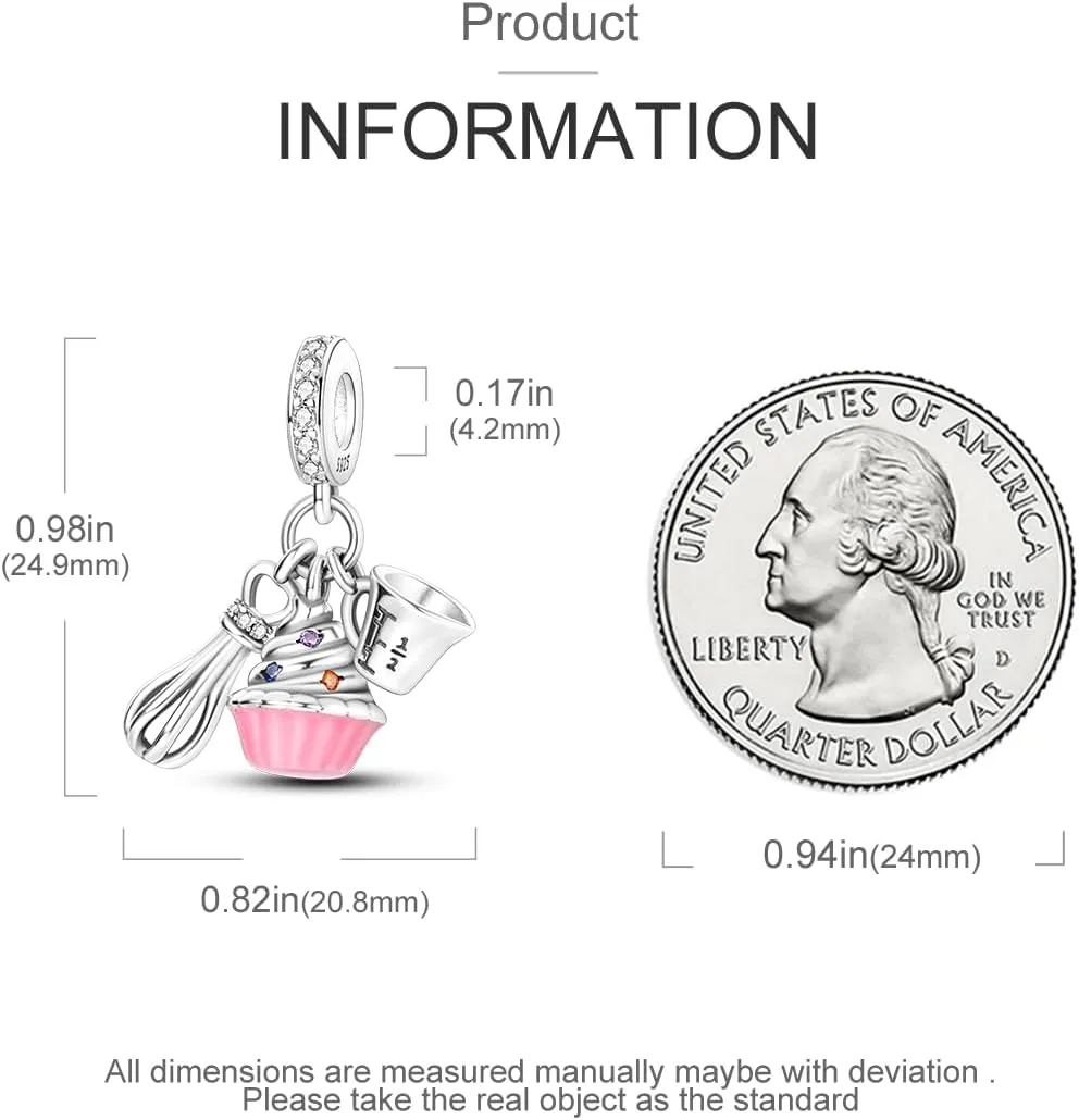 Hapour 925 Sterling Silver Charms for Bracelets Necklace European Jewelry Pendant Beads Charm for Women Mom