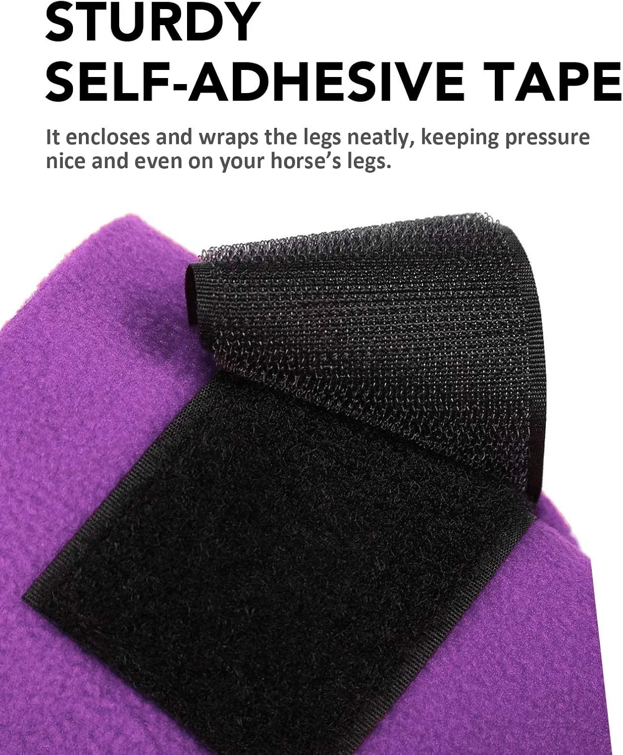 Harrison Howard Essential Horse Polo Leg Wraps Soft Fleece Leg Bandage for Horse Set of 4 Purple Medium