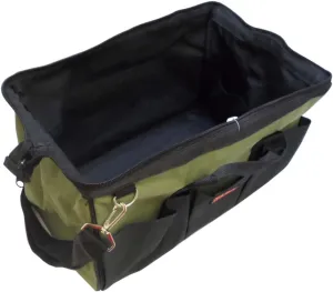 Hawk 16"x 9" X 10" Fold Out Canvas Tool Bag With 22 Pockets, Carry Handles & Shoulder Strap: AB-18156