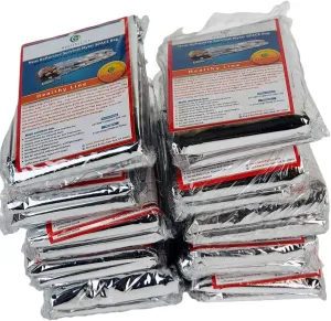 HealthyLine Emergency Mylar Thermal Sleeping Bags (10 Pack) – Retains 97% Body Heat for Sauna Detox, Weight Loss, and Far Infrared Therapy – Durable, Lightweight, and Compact Survival Gear
