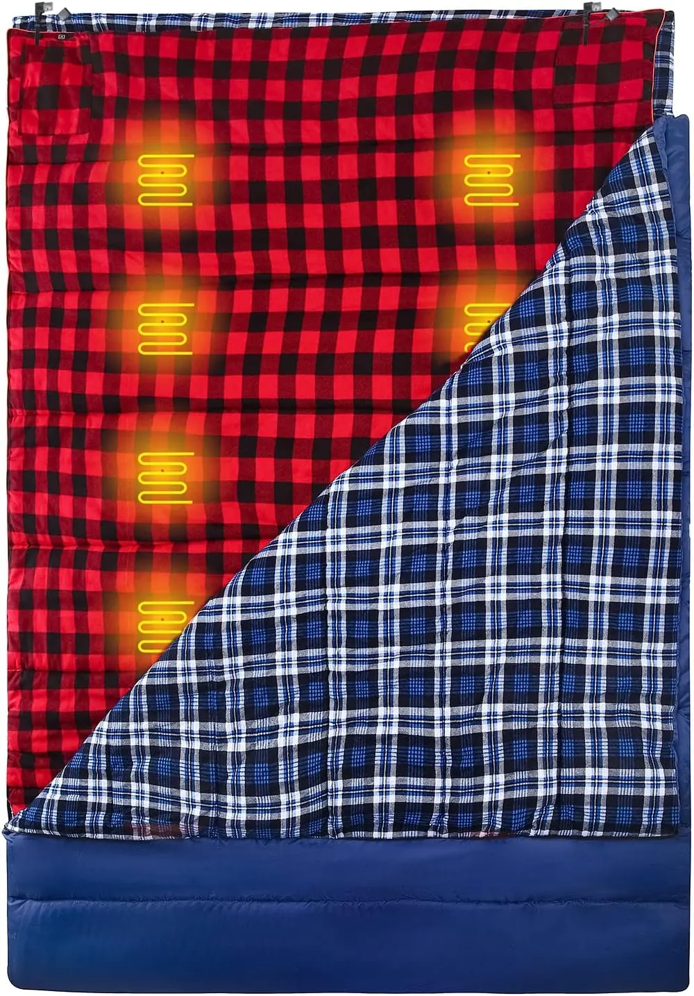 Heated Sleeping Bag pad, Heated Sleeping Bag Liner, 5 Heating Zones, Multi USB Power Supported, Operated by Battery Power Bank or Other USB Power Supply, Compact Bag Included.