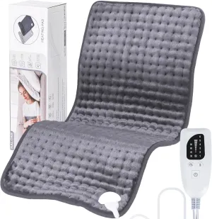 Heating Pad for Back Pain Relief, 6 Levels Small Heating Pads for Period Cramps, Portable Back Heating Pad for Neck and Shoulders, XL Heated Pad, Christmas Gifts for Women, 12 x 24 Grey