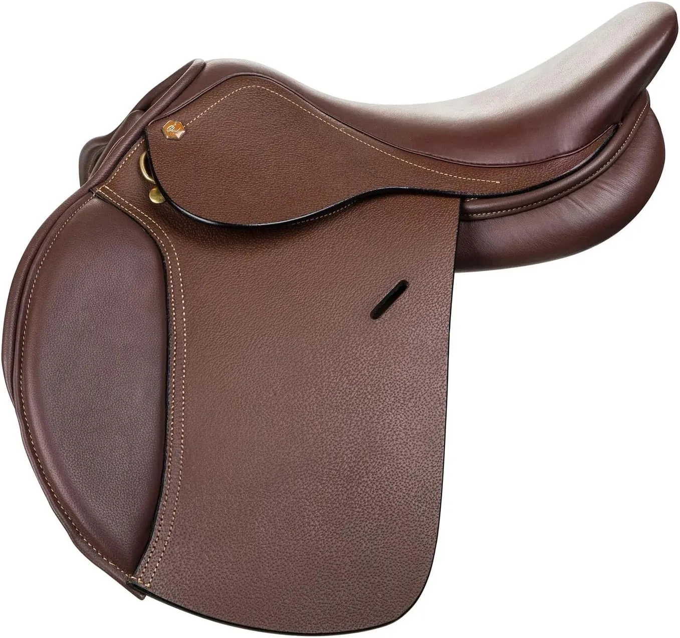 Henri de Rivel Novice Club Close Contact Saddle- Australian Nut with Free TuffRider Basic All Purpose Saddle Pad