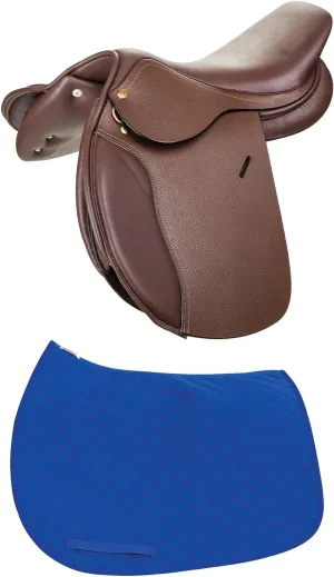 Henri de Rivel Novice Club Close Contact Saddle- Australian Nut with Free TuffRider Basic All Purpose Saddle Pad