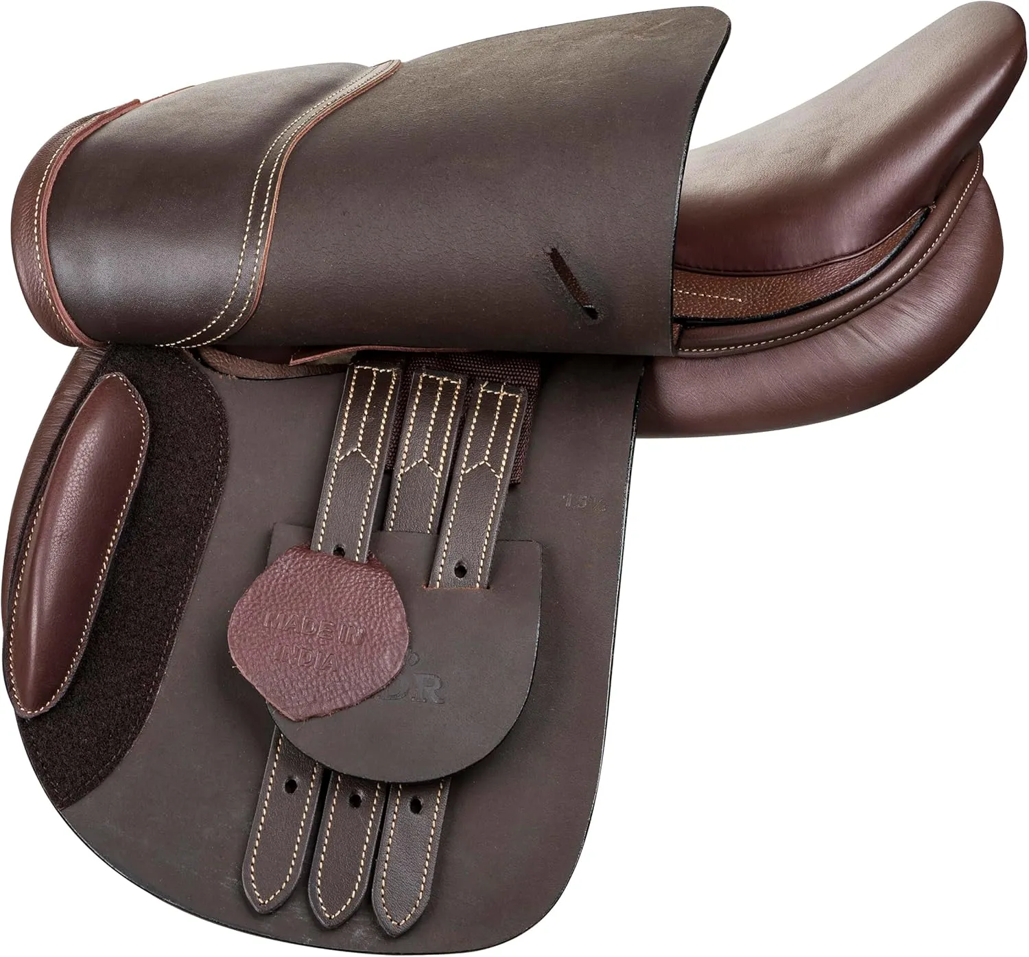 Henri de Rivel Novice Club Close Contact Saddle- Australian Nut with Free TuffRider Basic All Purpose Saddle Pad