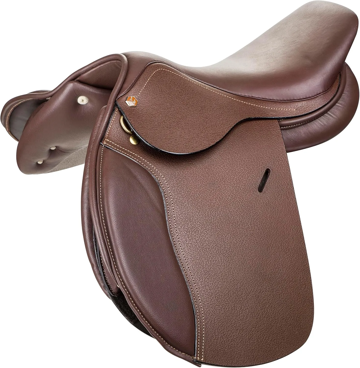 Henri de Rivel Novice Club Close Contact Saddle- Australian Nut with Free TuffRider Basic All Purpose Saddle Pad