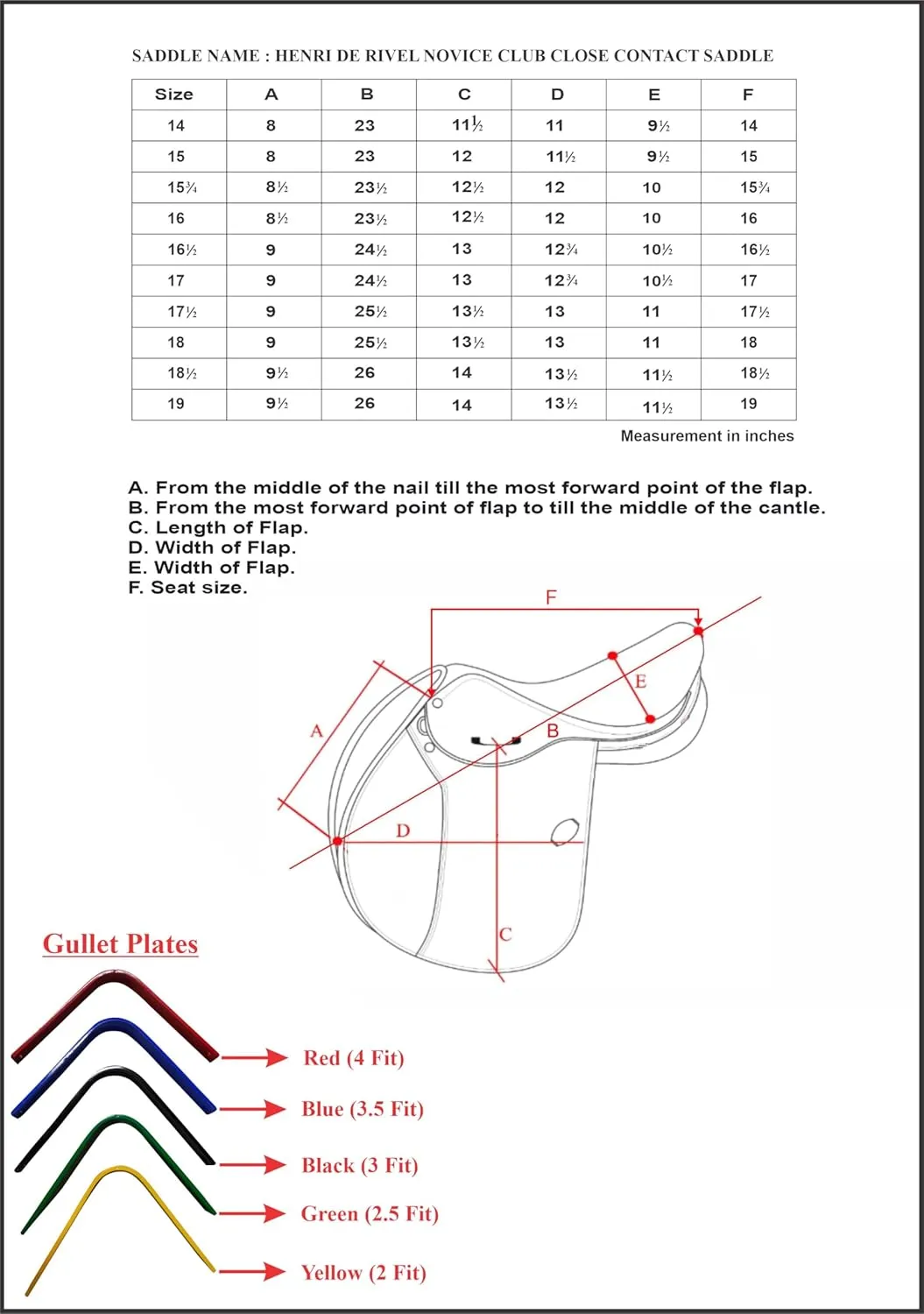 Henri de Rivel Novice Club Close Contact Saddle- Australian Nut with Free TuffRider Basic All Purpose Saddle Pad