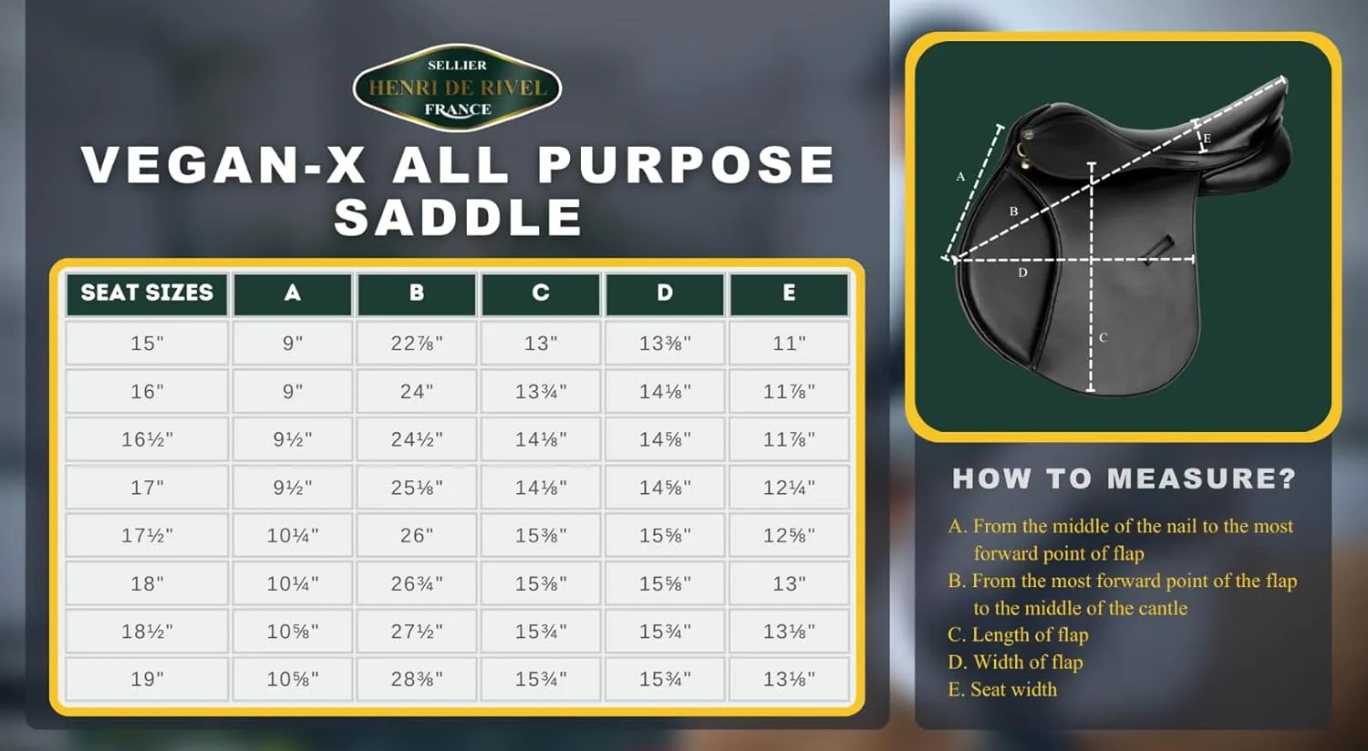 Henri de Rivel Vegan-X All Purpose IGP Saddle with Free TuffRider Basic All Purpose Saddle Pad