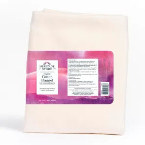 HERITAGE STORE Organic Cotton Flannel - Castor Oil Pack Wrap - Reusable Organic Cotton Flannel Fabric for Castor Oil Packs - Castor Oil Compress for Abdomen and Joints, 60-Day Guarantee, 13 x 15 in
