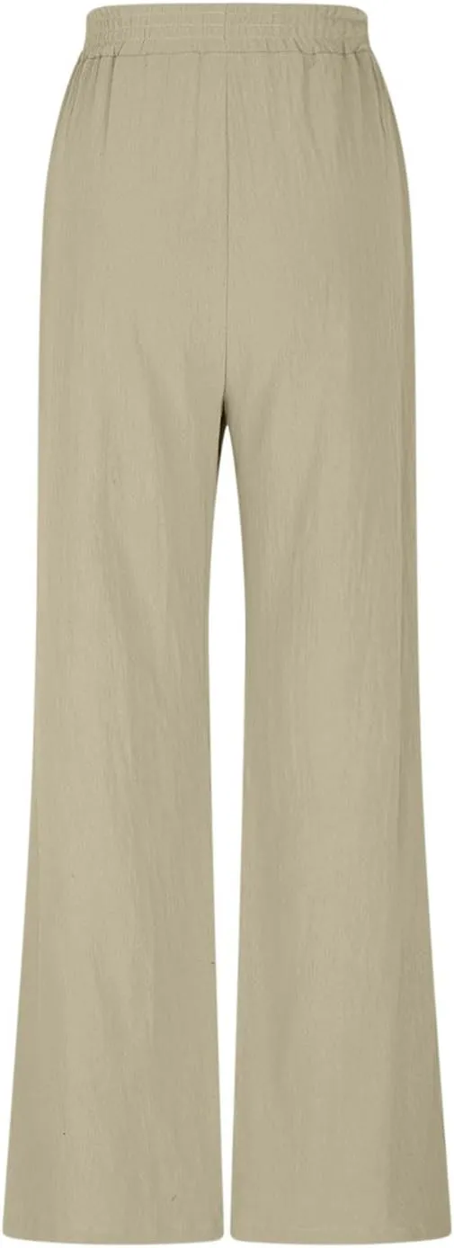 HGps8w Women's Summer Cotton Linen Loose Palazzo Pants Boho Trendy Wide Leg High Waisted Lounge Trousers with Pockets