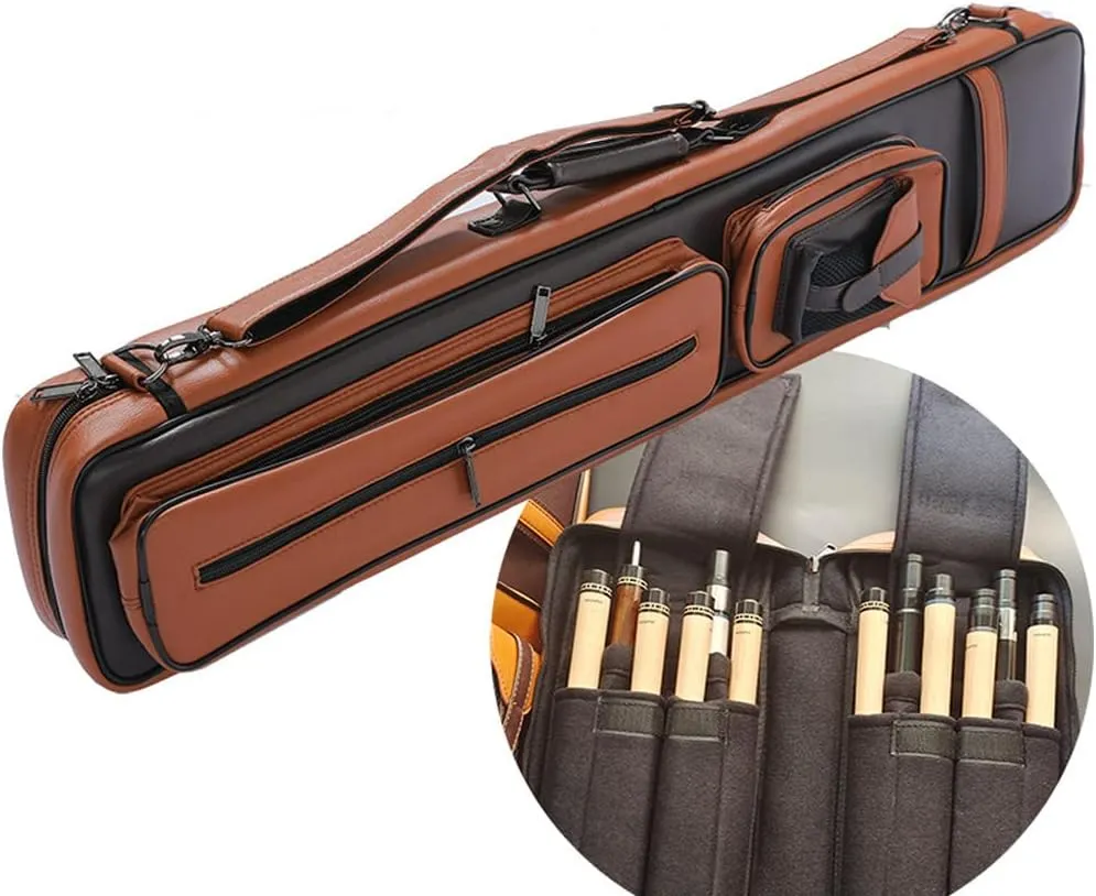 High Capacity 4x8/4x4 Pool Cue Case with Backpack Straps for 4 Butts 8 Shafts /4B4S Billiard Cue Sticks