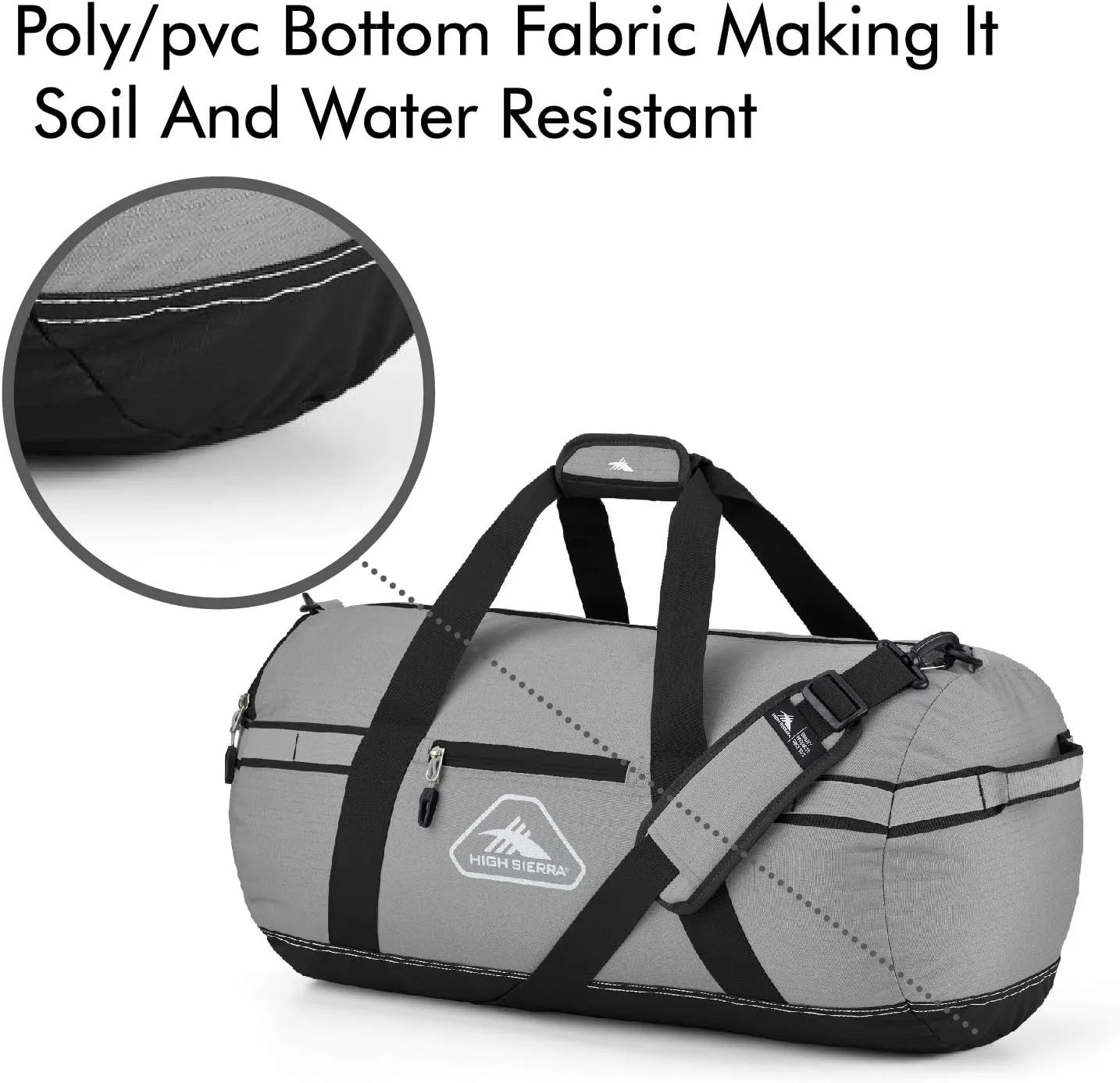 High Sierra Packed Cargo Duffel Bag, Charcoal/Black, Medium (30inches)