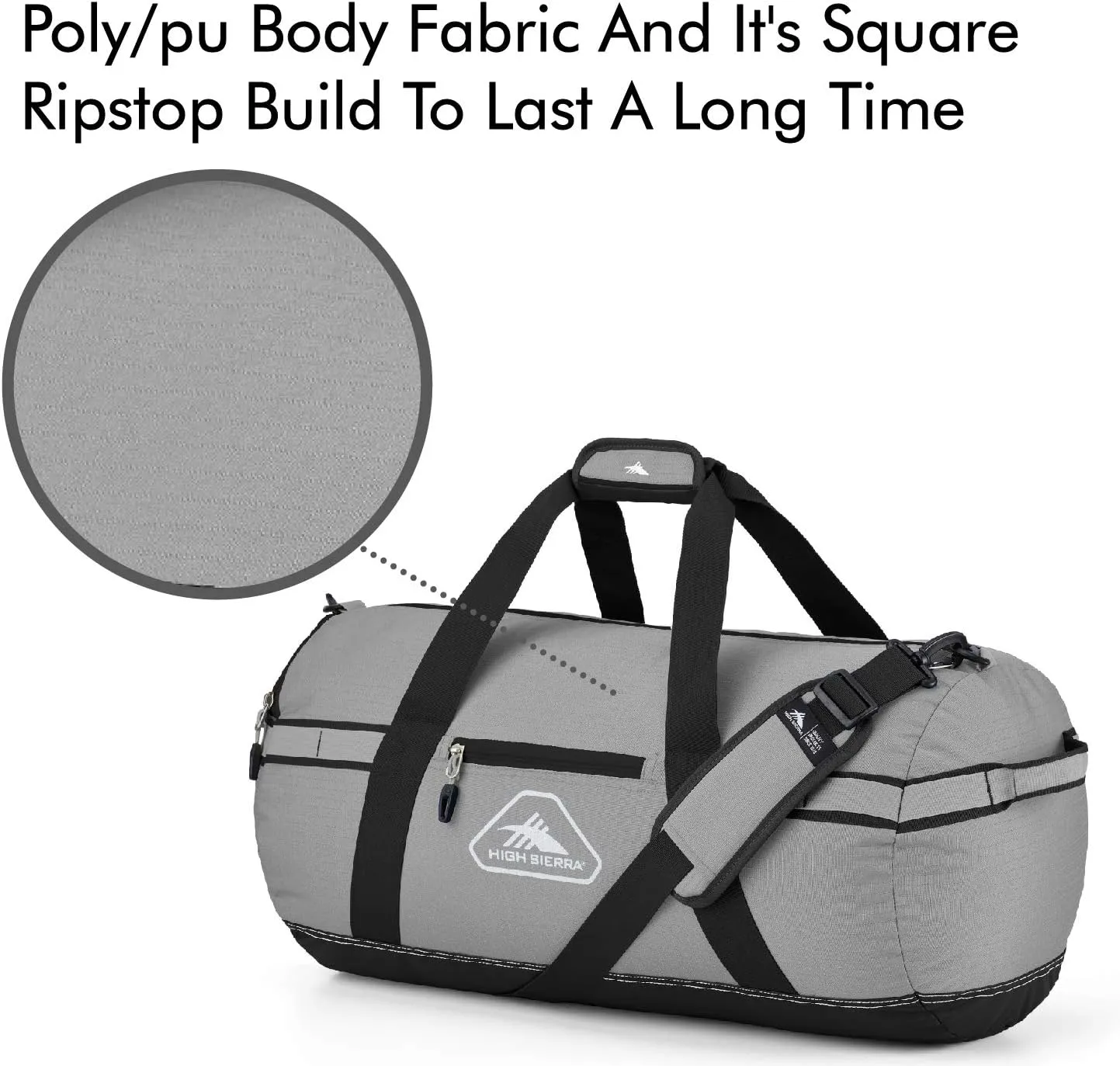 High Sierra Packed Cargo Duffel Bag, Charcoal/Black, Medium (30inches)