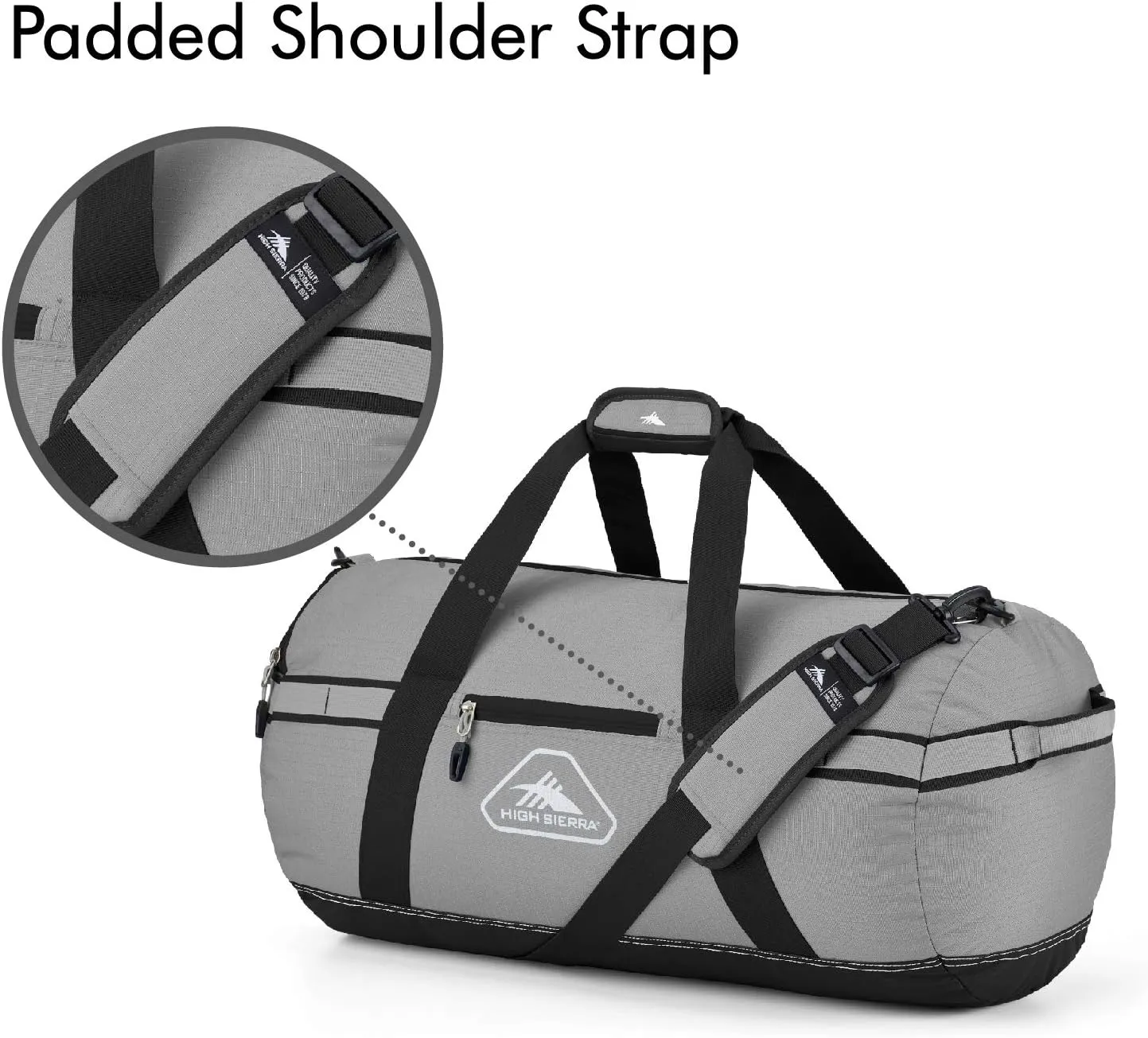 High Sierra Packed Cargo Duffel Bag, Charcoal/Black, Medium (30inches)