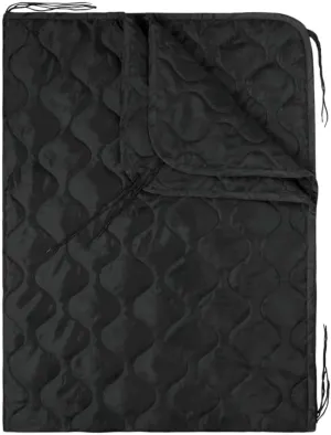 HighSpeedDaddy: Large Woobie Black Blanket & Poncho Liner for Camping & All Weather Use - Water Resistant   Ripstop - Lightweight, Thermal, Insulated - Tactical, Emergency, Outdoor - 82x60