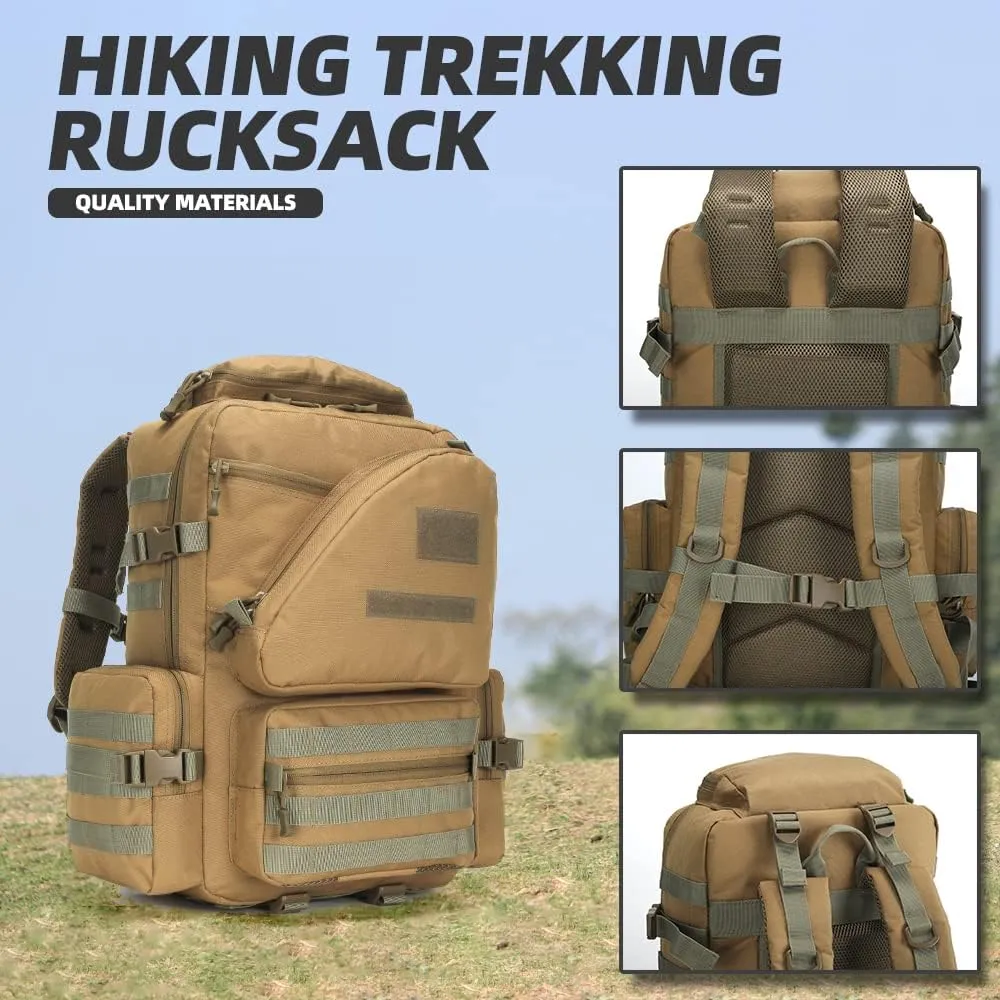 Hiking Trekking Rucksack Military Hiking Backpack 3 Day Molle Assault Pack Waterproof EDC Bag for Outdoor