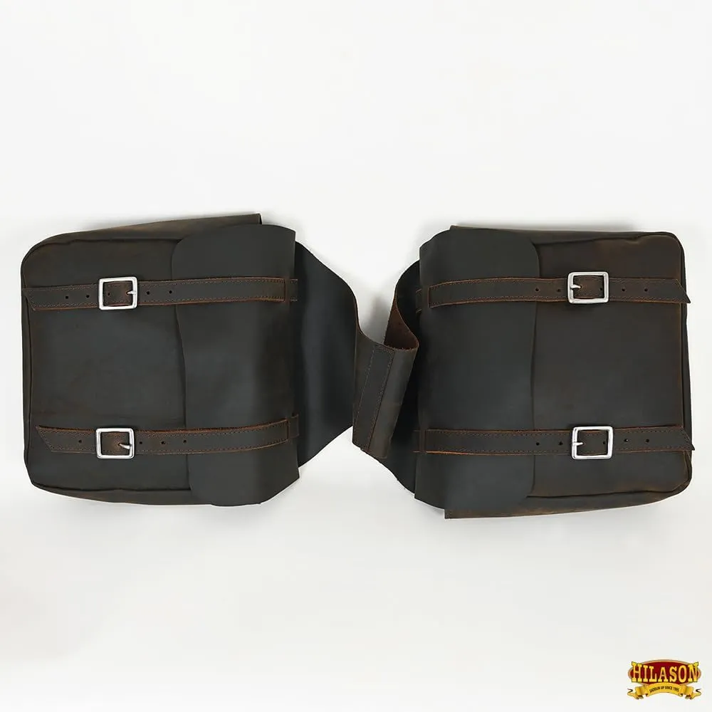 HILASON Soft Leather Horse Saddle Bag Tan | Equestrian Western Leather Saddle Bag | Adjustable Closure Saddle Bag