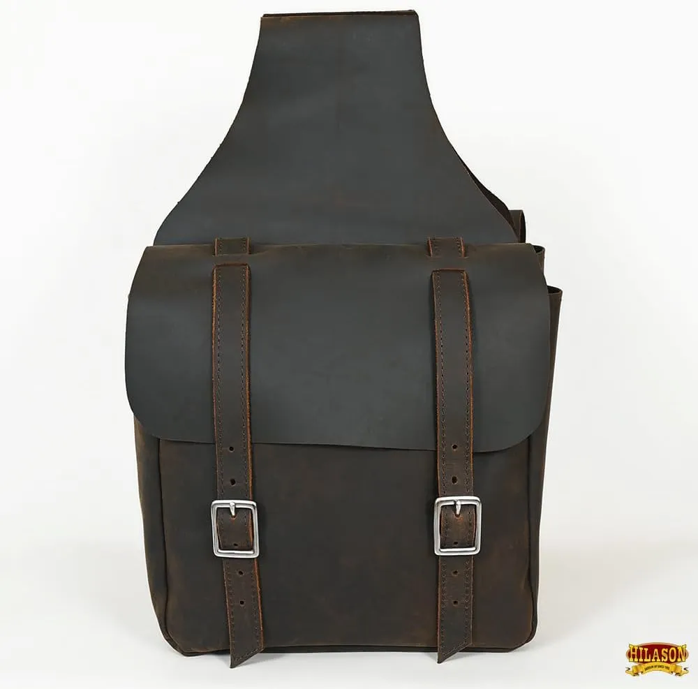 HILASON Soft Leather Horse Saddle Bag Tan | Equestrian Western Leather Saddle Bag | Adjustable Closure Saddle Bag