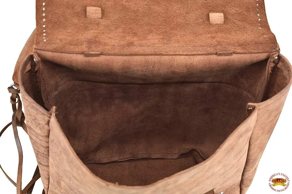 HILASON Soft Leather Horse Saddle Bag Tan | Equestrian Western Leather Saddle Bag | Adjustable Closure Saddle Bag