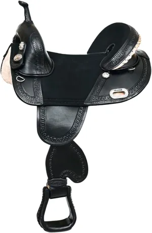 HILASON Western Horse Saddle Treeless Trail Racing Genuine American Leather | Horse Saddle | Western Saddle | Treeless Saddle | Saddle for Horses | Horse Leather Saddle