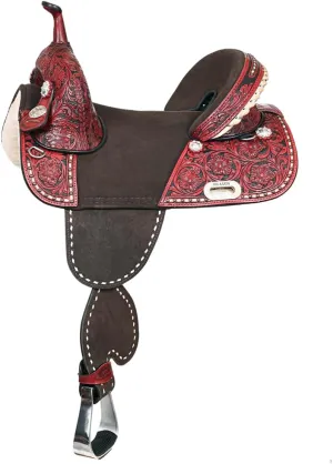 HILASON Western Horse Treeless Trail Barrel American Leather Saddle | Horse Saddle | Western Saddle | Treeless Saddle | Saddle for Horses | Horse Leather Saddle