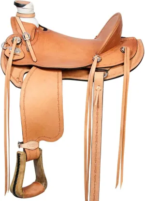 HILASON Western Horse Wade Saddle American Leather Ranch Roping Tan Kote | Hand Tooled | Horse Saddle | Western Saddle | Wade & Roping Saddle | Horse Leather Saddle | Saddle for Horses