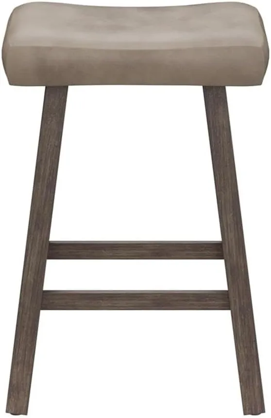 Hillsdale Furniture Saddle Counter Stool, Rustic Gray