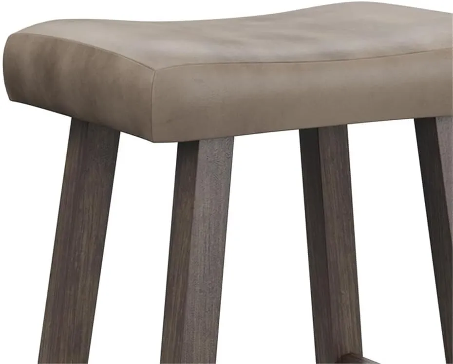 Hillsdale Furniture Saddle Counter Stool, Rustic Gray