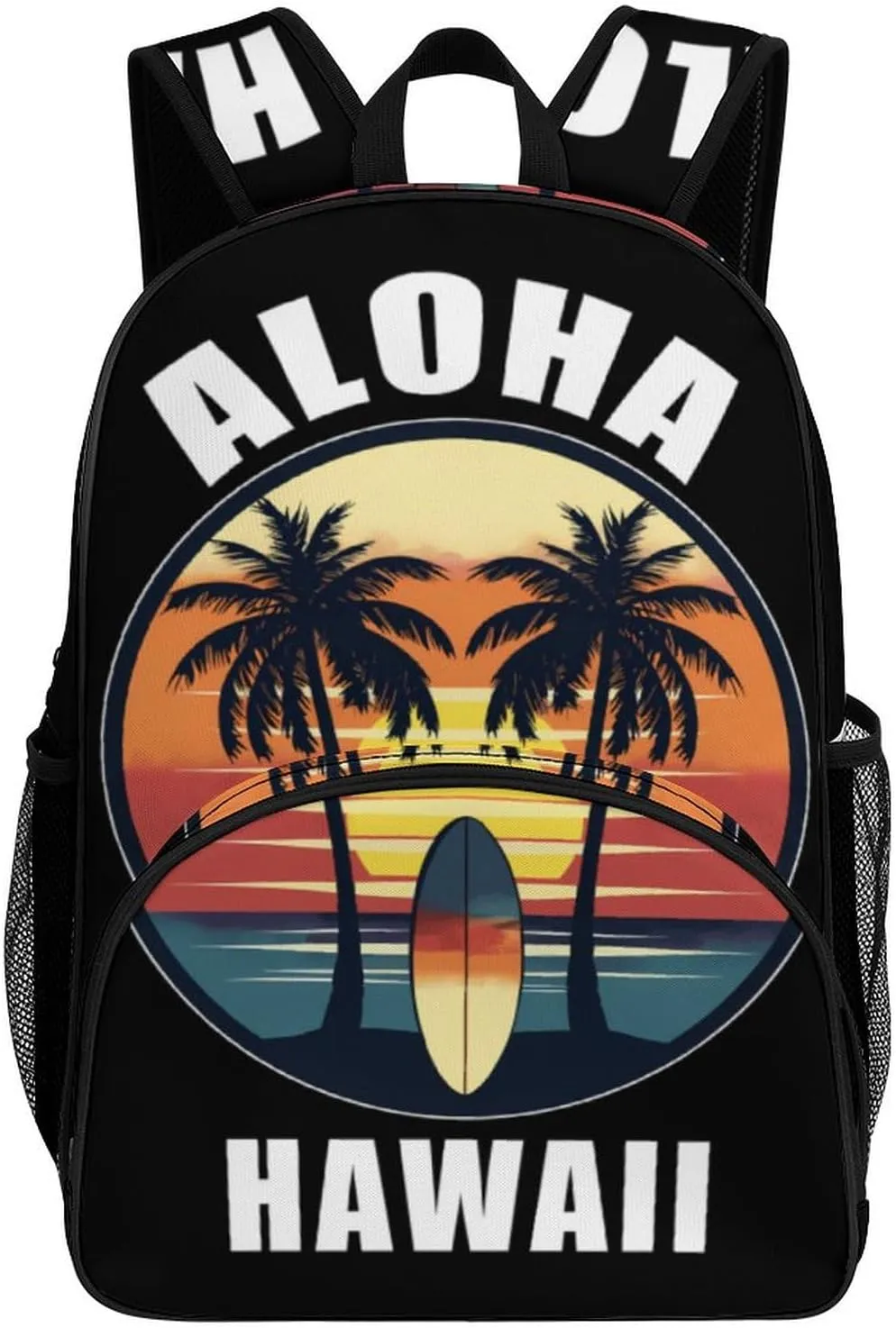 Hloha Hawaii Island Backpack Print Laptop Bag Shoulder Bags Travel Casual Daypacks For Women Men