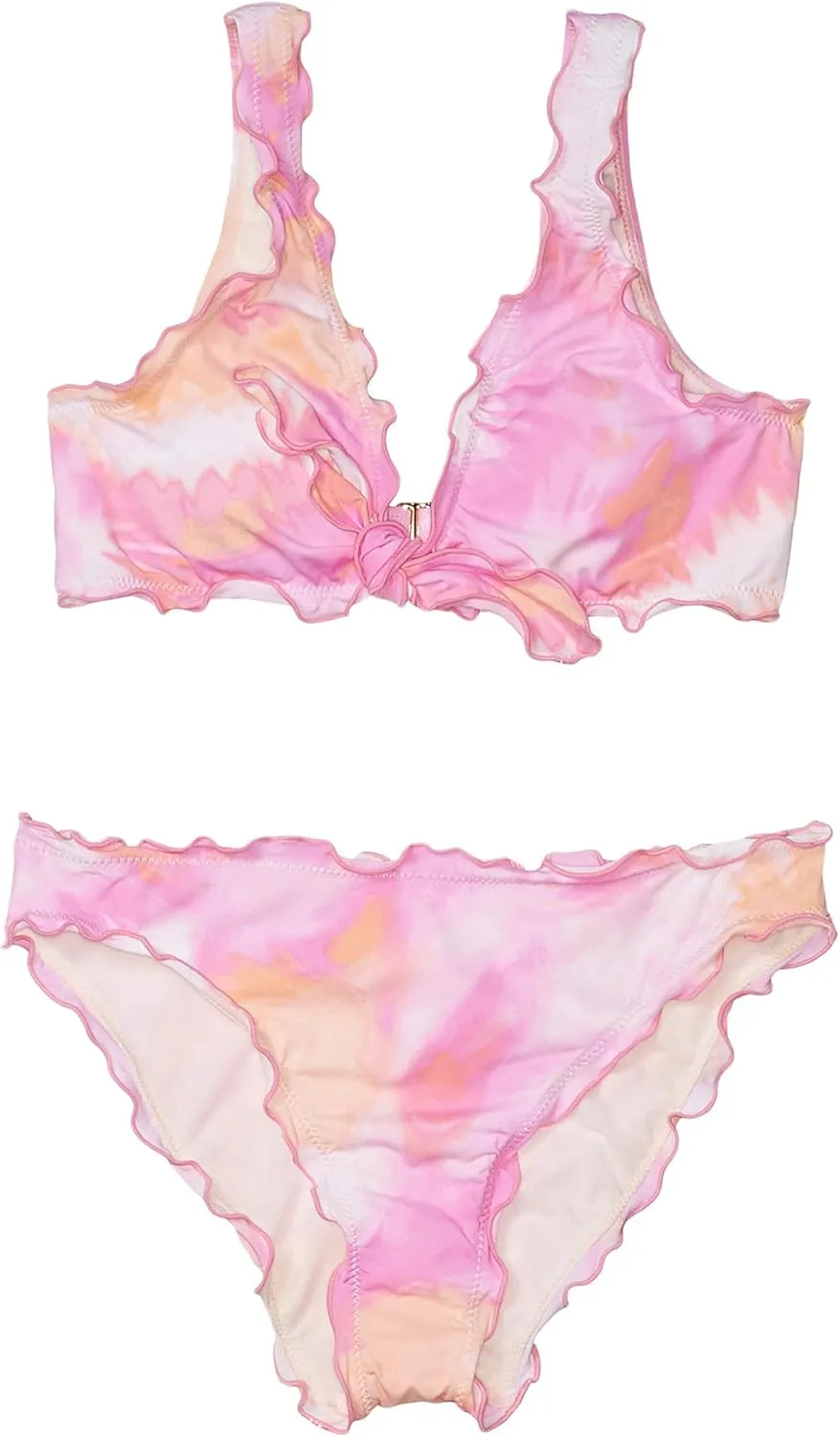 Hobie Girls' Bralette Top and Hipster Bikini Bottom Swimsuit Set