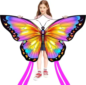 HONBO Butterfly Kites for Kids & Adults,55" x 28" Large Beginner Kite for Kids Ages 4-8,Easy to Fly for Beginners, Each Kite with 300ft Line Handle,Beach Kites for Outdoor Activities & Family Trip