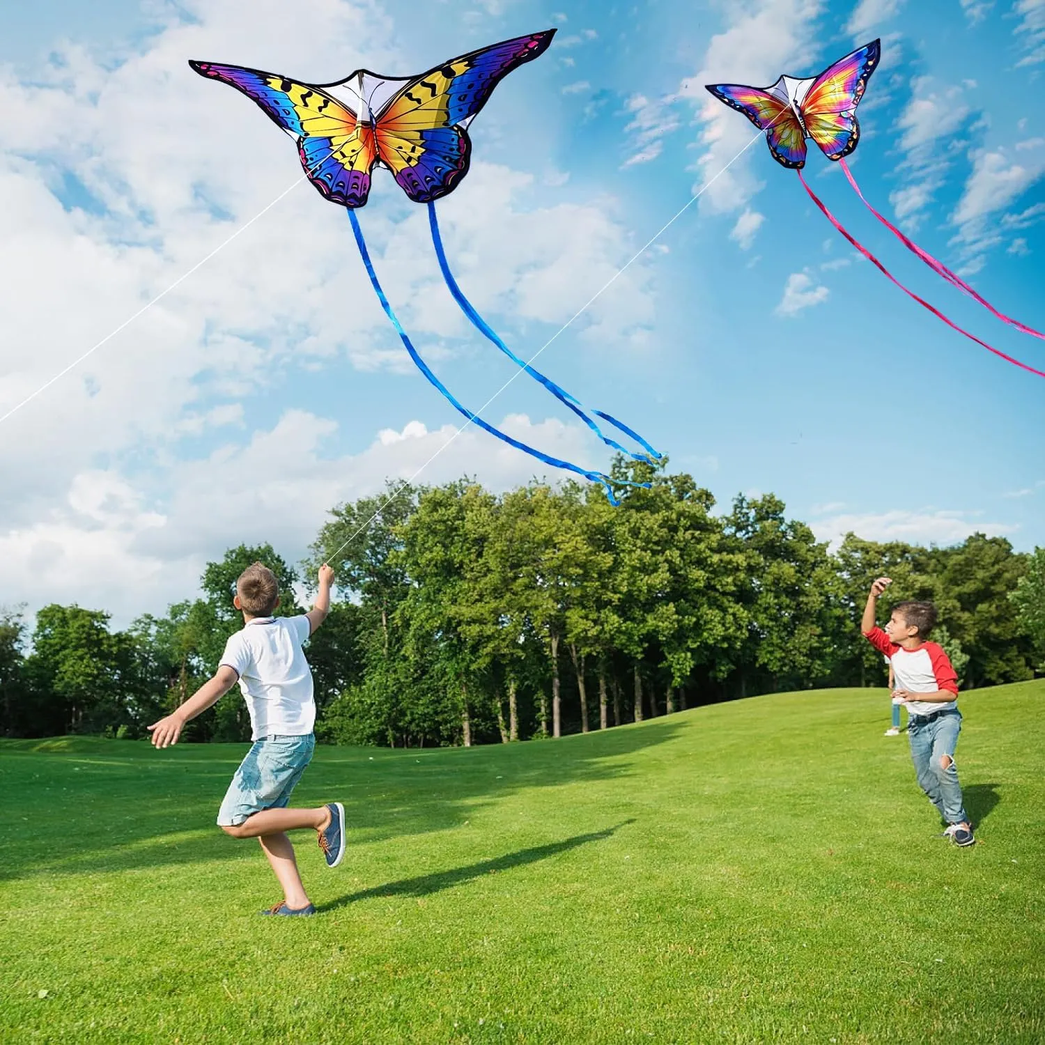HONBO Butterfly Kites for Kids & Adults,55" x 28" Large Beginner Kite for Kids Ages 4-8,Easy to Fly for Beginners, Each Kite with 300ft Line Handle,Beach Kites for Outdoor Activities & Family Trip