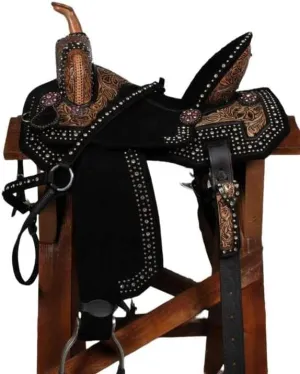 Horse Saddle Barrel Racing Western Wooden Tree Handmade Premium Leather Comfort Horse Trail Equestrian Tooled Carved Horse Riding Saddle Size: 10"-18 inches Seat Available, YU06