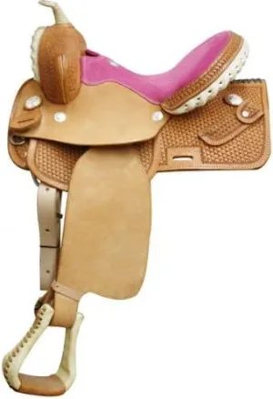 Horse Saddle Western Barrel Racing Racer Leather Handmade Premium Comfort Riding Trail Equestrian Tooled Carved Best Horse Riding Saddle for Horse Size: 10-18 inches Seat Available, BRD320