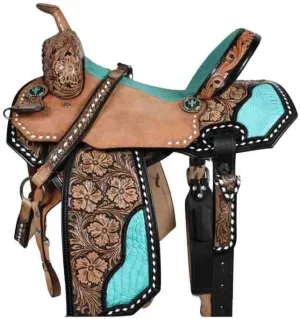 Horse Saddles Barrel Racing Western Wooden Tree Handmade Premium Leather Comfort Horses Trail Equestrian Tooled Carved Horse Saddle Riding Size: 10-18 inches Seat, KA08