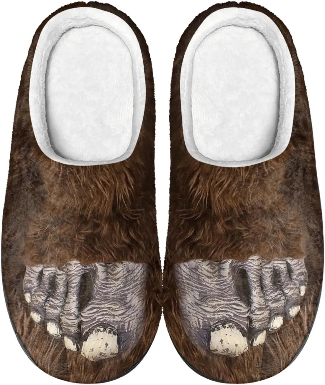 Howilath Cute Cartoon Pattern Unisex Flannel Slippers, Warm Breathable Cotton Shoes with Anti-skid Sole