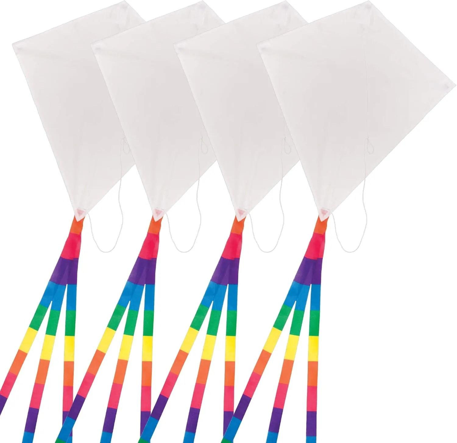In the Breeze Coloring Diamond 20 Inch Kite - Single Line - Ripstop Fabric Kite - Includes Crayons, Kite Line and Bag - Creative Fun for Kids and Adults (4-Pack)