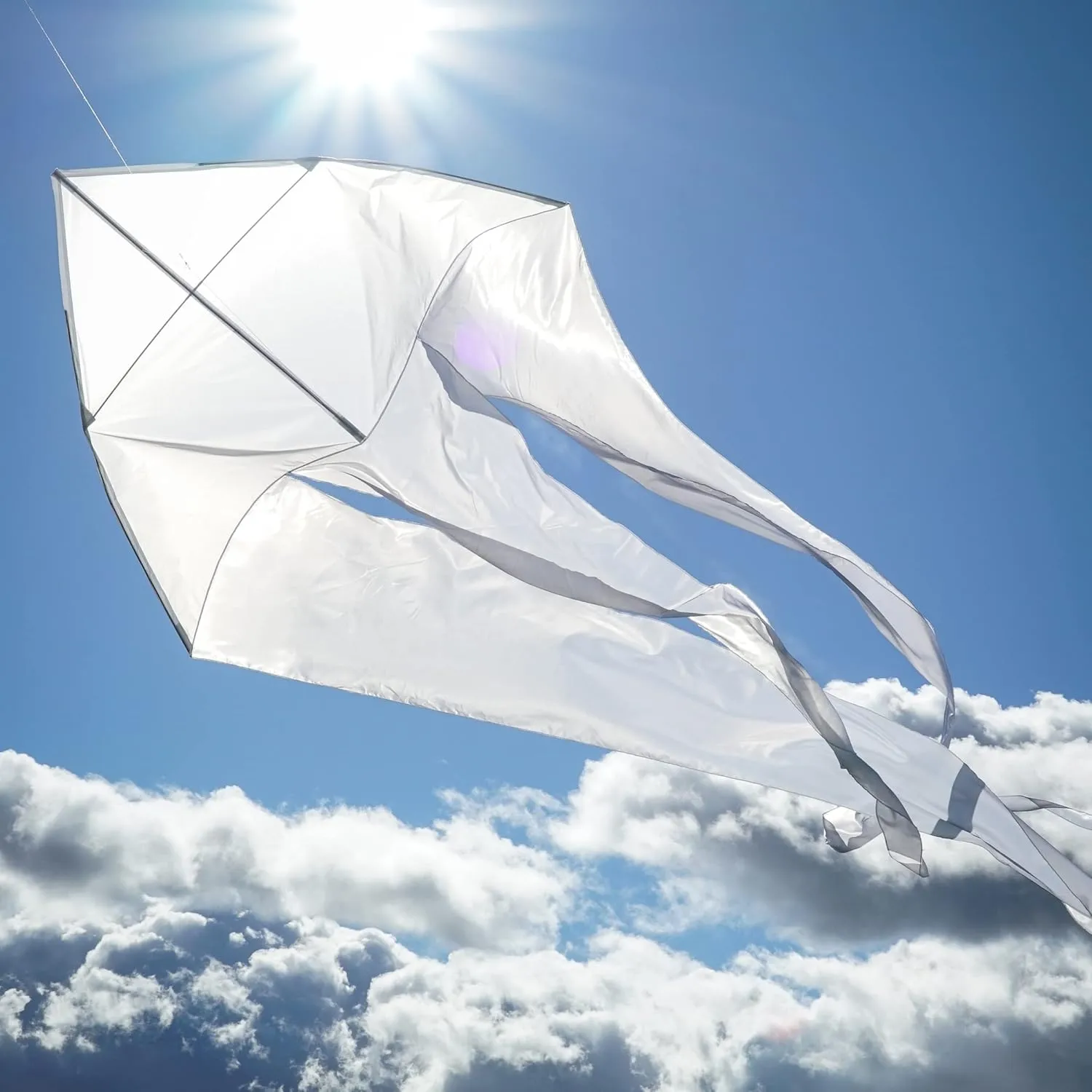 In the Breeze Wave Delta Kite, Single Line Kite, Ripstop and Taffeta Fabric, Line and Bag Included
