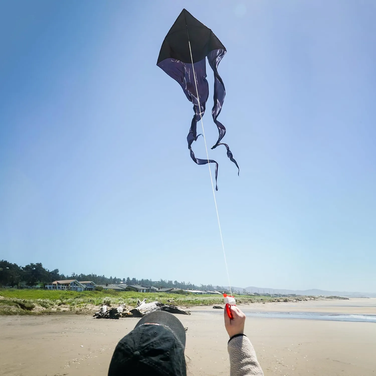 In the Breeze Wave Delta Kite, Single Line Kite, Ripstop and Taffeta Fabric, Line and Bag Included