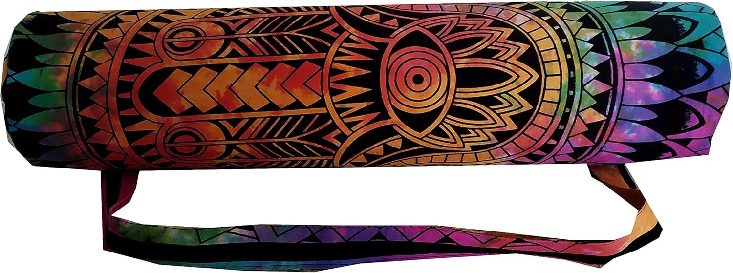 INDIAN CRAFT CASTLE ICC Yoga Mat Bag Carrier Full-Zip Exercise Yoga Mat Carry Bag for Women Men with Multi-Functional Storage Pockets and Adjustable Shoulder Strap 26X6 Inches